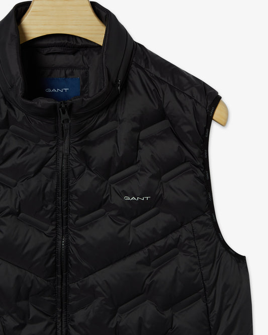 Kurtka męska bez rękawów z zamkiem i nadrukiem regular fit czarna