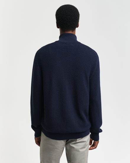 Sweter rozpinany męski z zamkiem regular fit granatowy