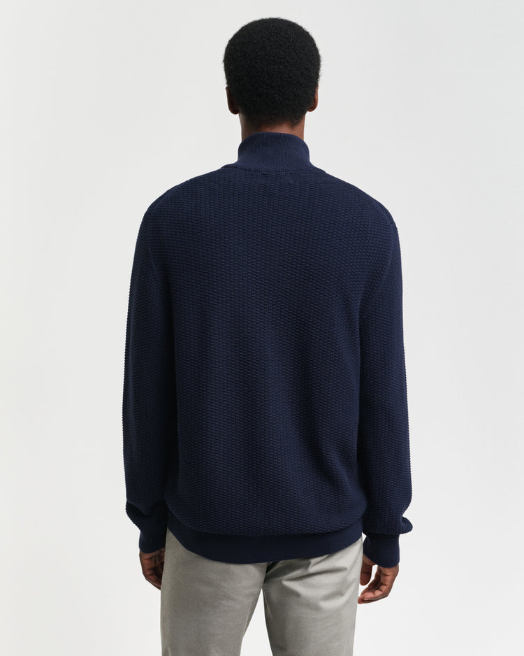Sweter rozpinany męski z zamkiem regular fit granatowy