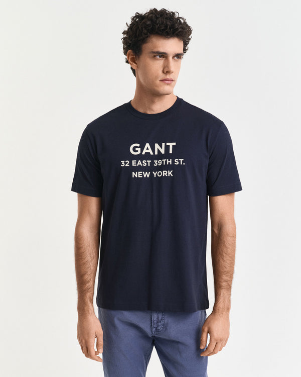 Bawełniany t-shirt męski z nadrukiem okrągły kołnierzyk regular fit