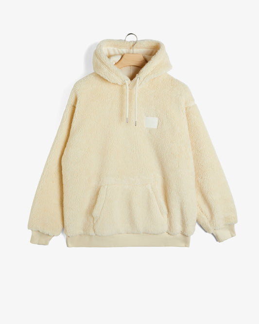 Bluza męska z kapturem relaxed fit kremowa