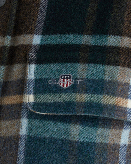 Wełniana kraciasta kurtka