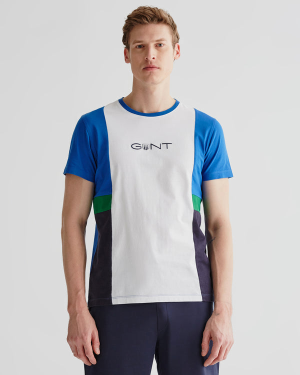 Bawełniany t-shirt męski z okrągłym kołnierzykiem z krótkim rękawem regular fit