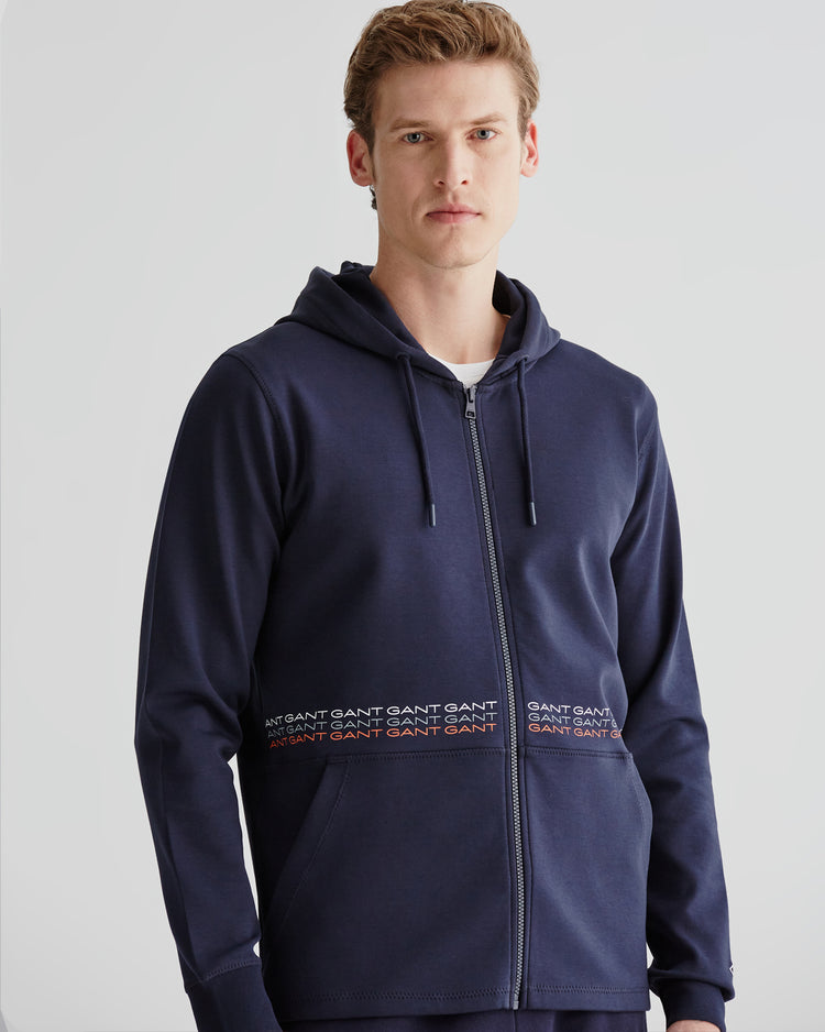 Męska granatowa bluza z kapturem o regularnym kroju