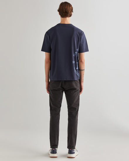 T-shirt męski z nadrukiem okrągły kołnierzyk regular fit