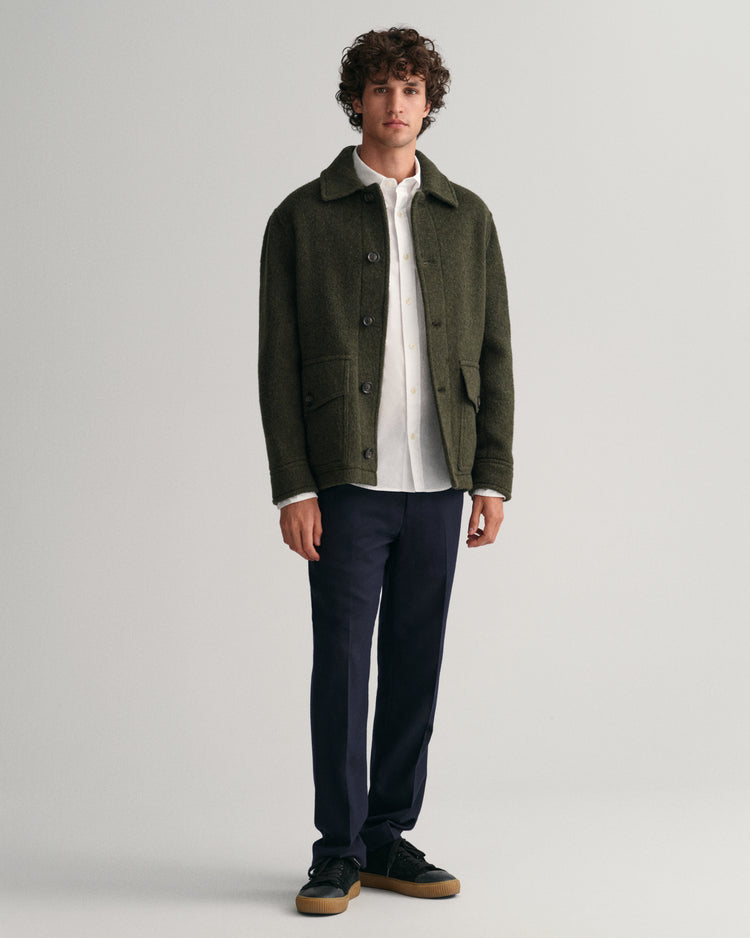 Koszula męska z długim rękawem slim fit biała