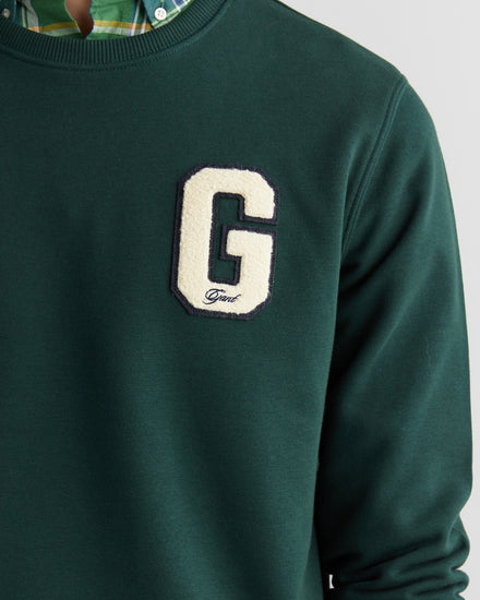 Bluza męska z okrągłym kołnierzykiem regular fit zielona