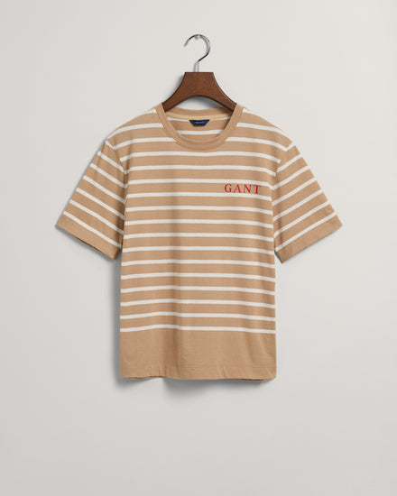 T-shirt w paski z logo