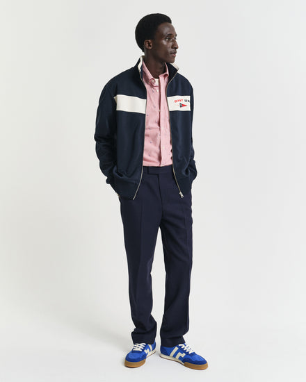 Bluza męska z nadrukiem ze stójką z długim rękawem regular fit