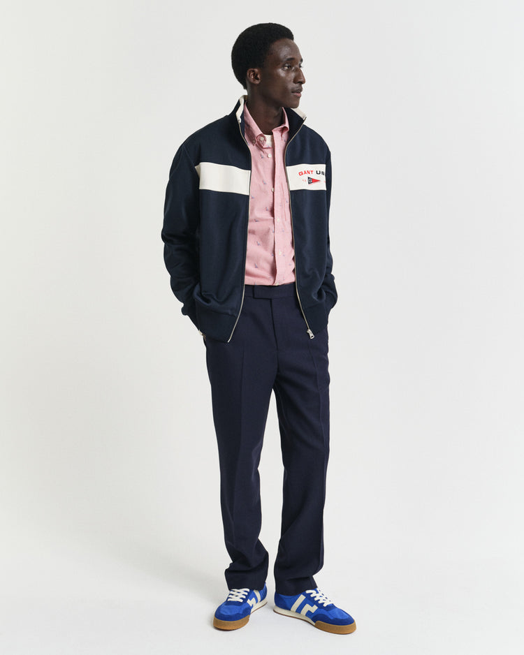 Bluza męska z nadrukiem ze stójką z długim rękawem regular fit