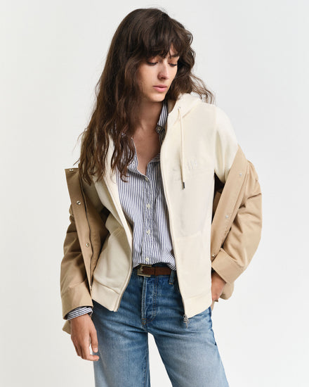 Bluza damska z zamkiem z nadrukiem z długim rękawem regular fit