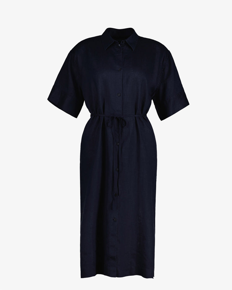 Sukienka damska kołnierz koszulowy krótki rękaw relaxed fit