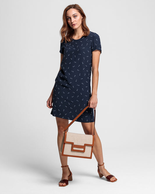 Sukienka damska z krótkim rękawem granatowa