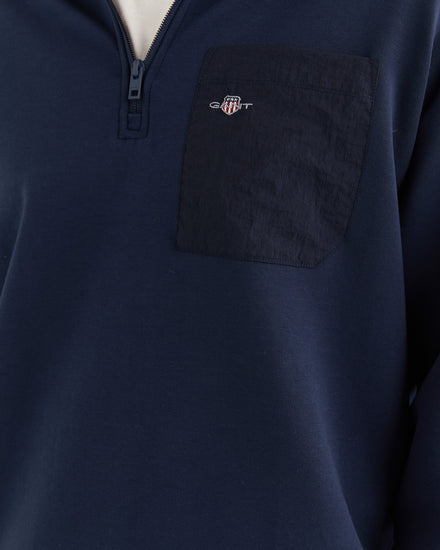 Bluza męska z długim rękawem i zamkiem do połowy relaxed fit