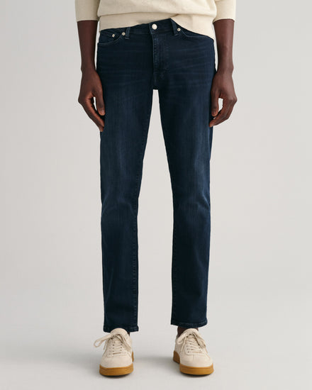 Spodnie jeansowe męskie extra slim fit granatowe