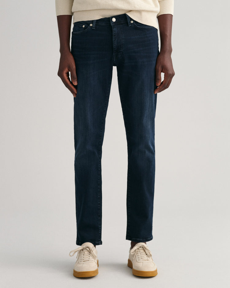 Spodnie jeansowe męskie extra slim fit granatowe