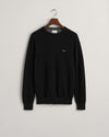 Sweter męski z okrągłym dekoltem regular fit czarny
