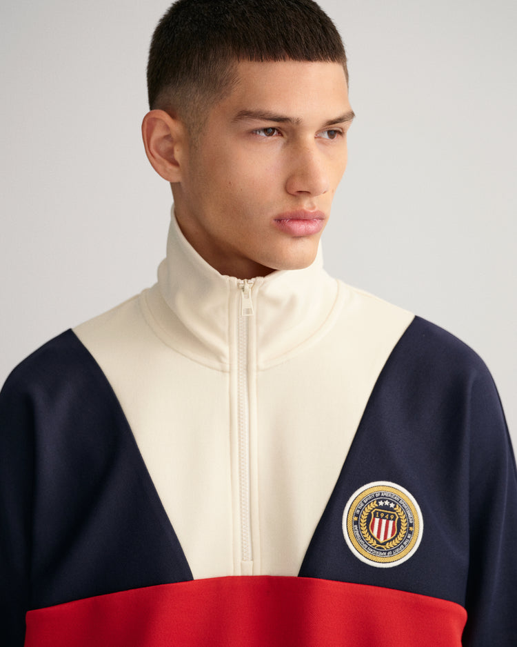 Bluza męska z zamkiem do połowy z długim rękawem relaxed fit