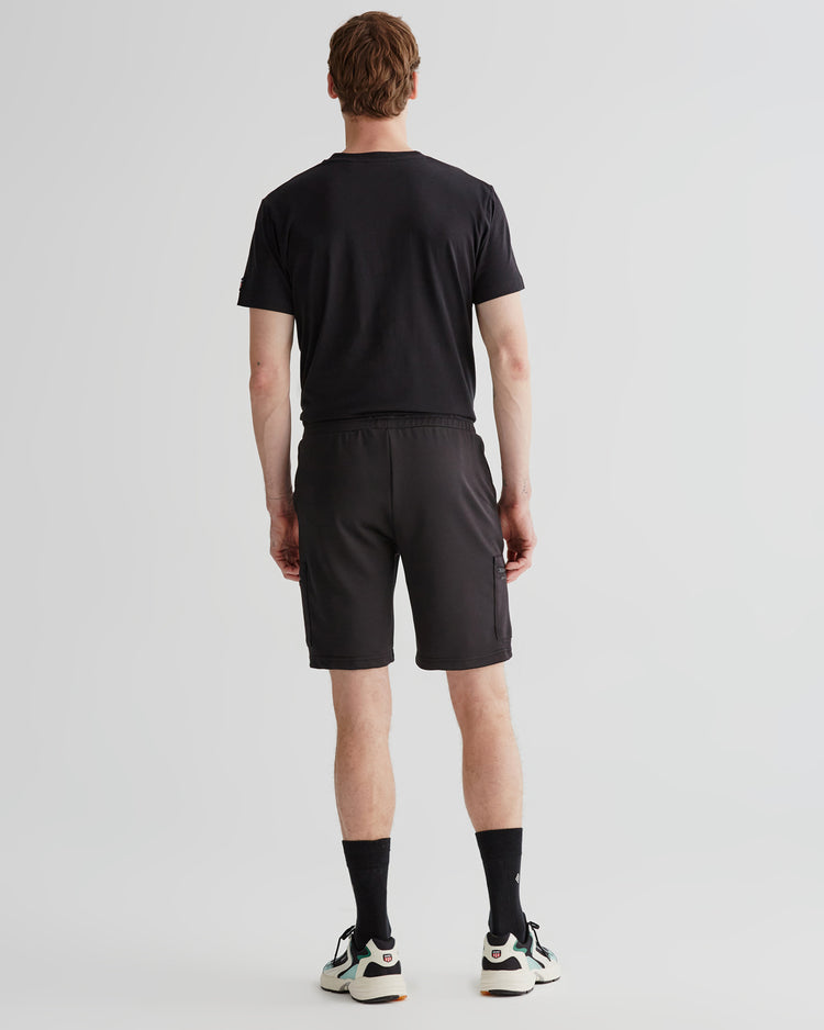 Szorty męskie z nadrukiem regular fit czarne