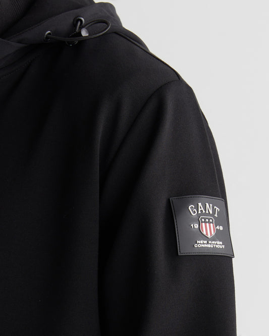 Czarna męska bluza kangurka regular fit