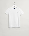 Męski biały regular fit okrągły dekolt T-shirt