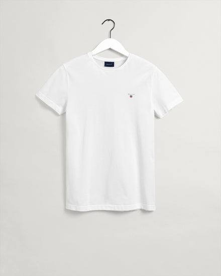 Męski biały regular fit okrągły dekolt T-shirt
