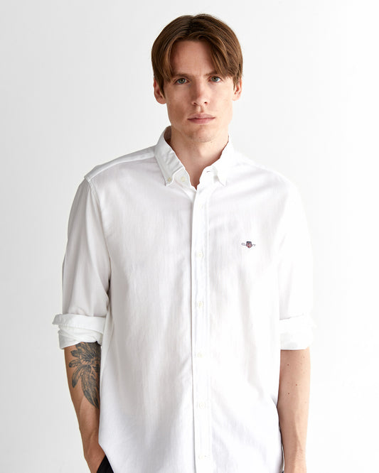 Koszula męska z długim rękawem regular fit biała