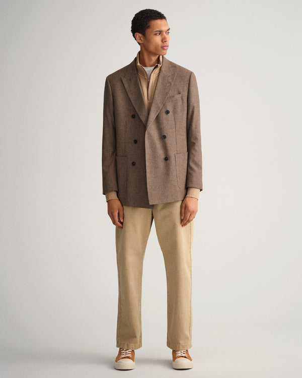 Bawełniana bluza męska z zamkiem do połowy regular fit brązowa