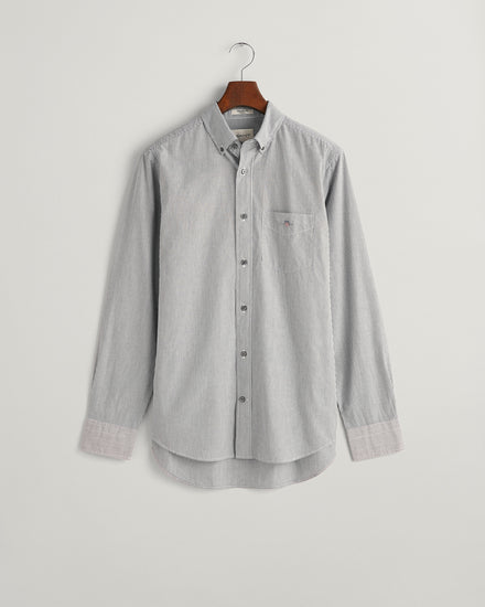 Koszula męska w paski z długim rękawem regular fit czarna