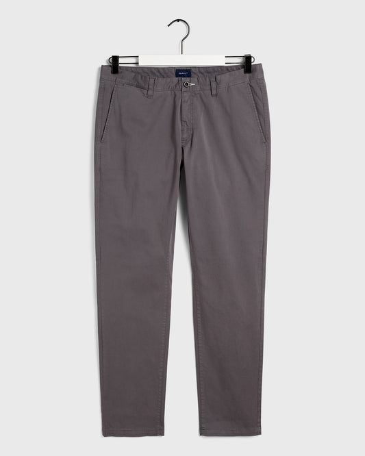 Chinosy męskie satynowe slim grafitowe