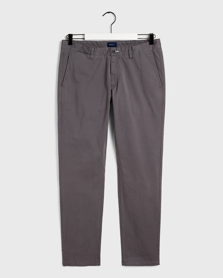 Chinosy męskie satynowe slim grafitowe