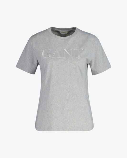 Koszulka damska z nadrukiem regular fit szara