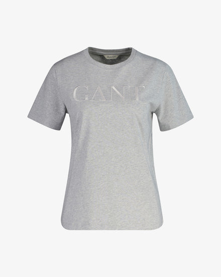 Koszulka damska z nadrukiem regular fit szara