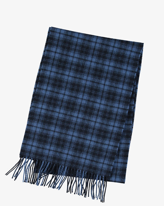 Szalik unisex w kratkę granatowy