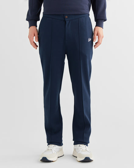 Bawełniane spodnie dresowe męskie regular fit granatowe