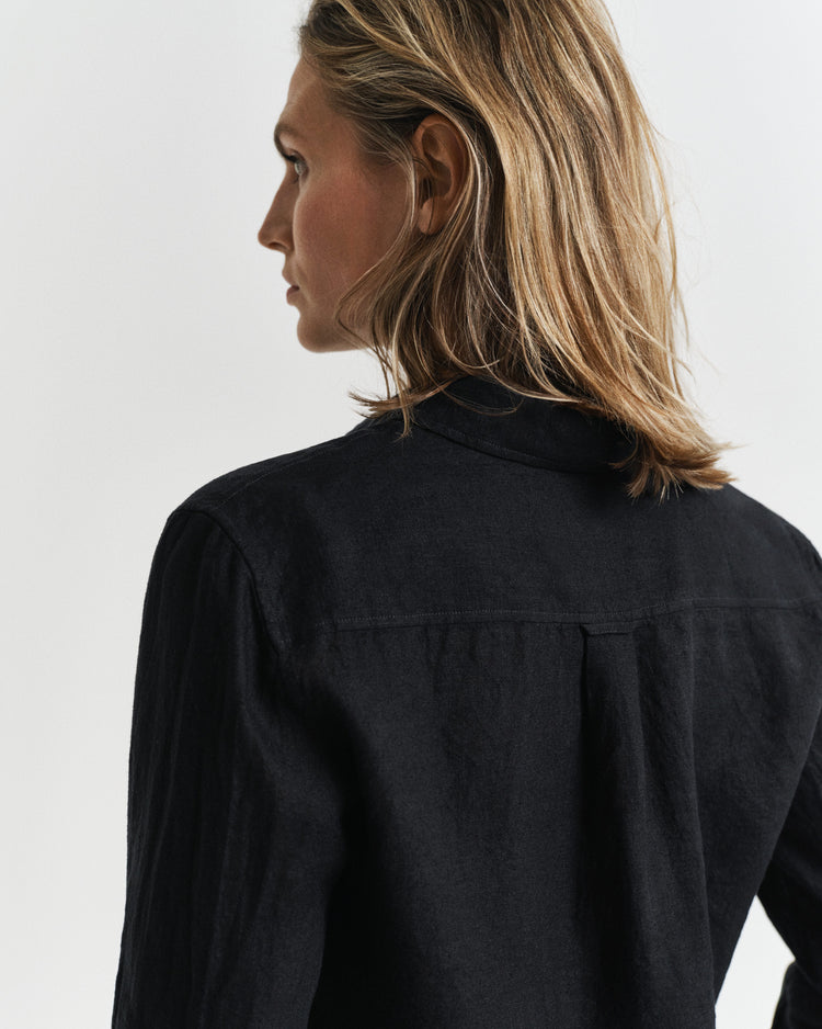 Koszula damska z długim rękawem regular fit czarna