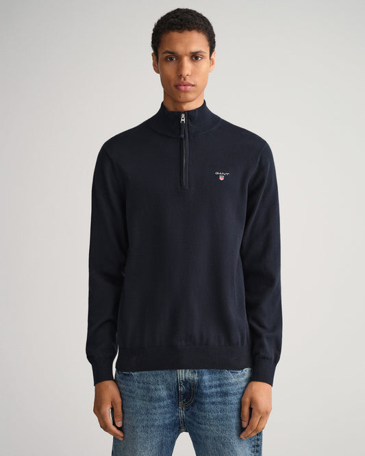 Klasyczny sweter bawełniany rozpinany do połowy