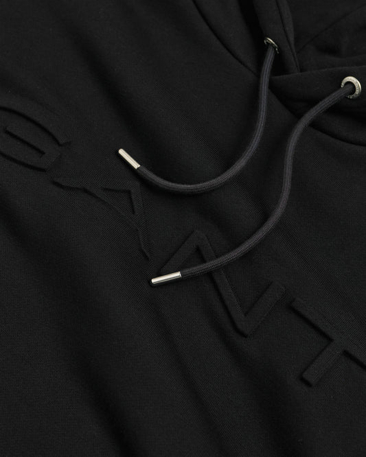 Bluza męska z nadrukiem z kapturem regular fit czarna