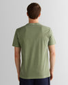T-shirt męski okrągły kołnierzyk regular fit zielony