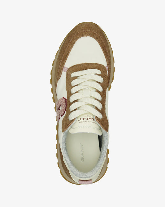 Buty sportowe damskie z nadrukiem brązowe