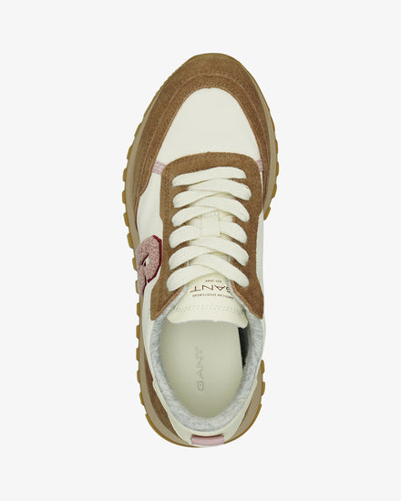 Buty sportowe damskie z nadrukiem brązowe