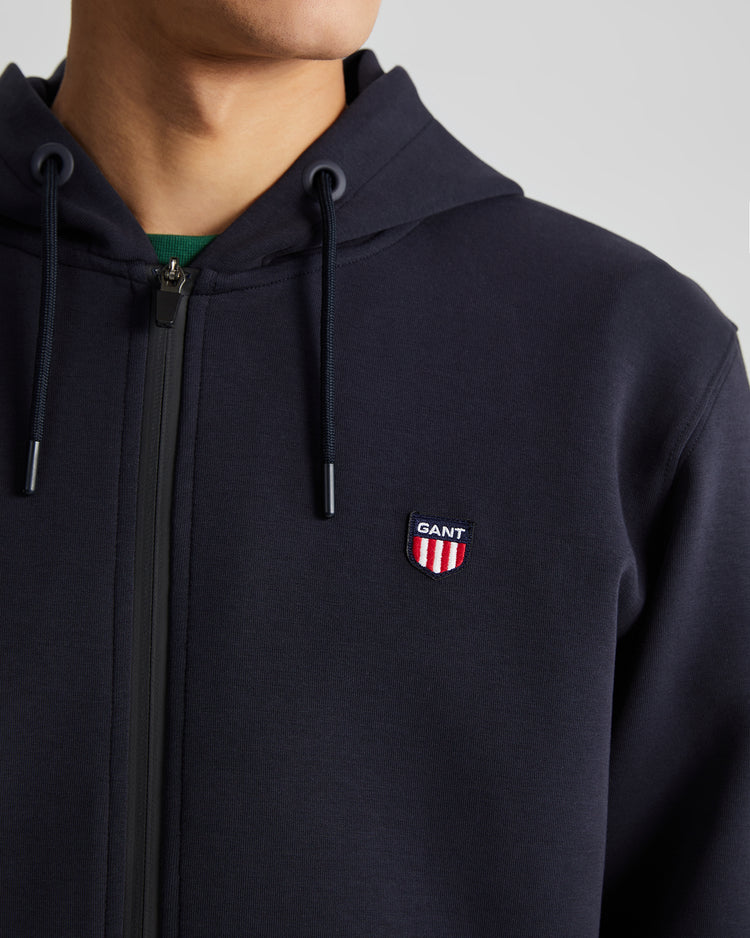 Bawełniana bluza męska z kapturem regular fit granatowa