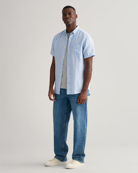 Koszula męska z krótkim rękawem regular fit granatowa