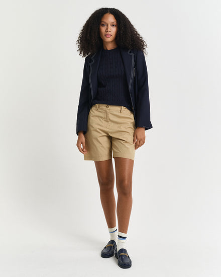 Sweter damski z krótkim rękawem z okrągłym kołnierzykiem slim fit