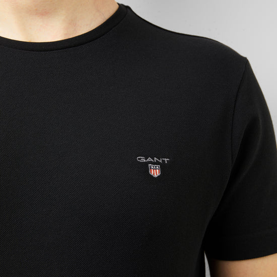 Bawełniany t-shirt męski z nadrukiem regular fit czarny