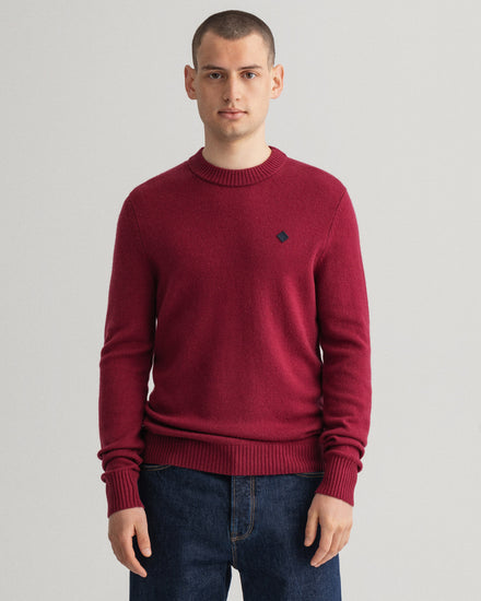 Męski sweter z okrągłym dekoltem z wełny Geelong