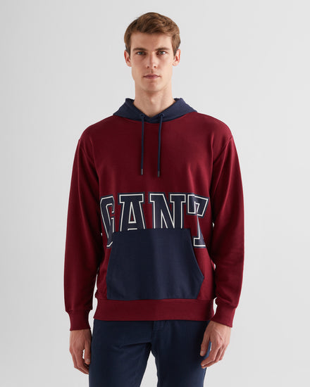 Bawełniana bluza męska z kapturem regular fit czerwona