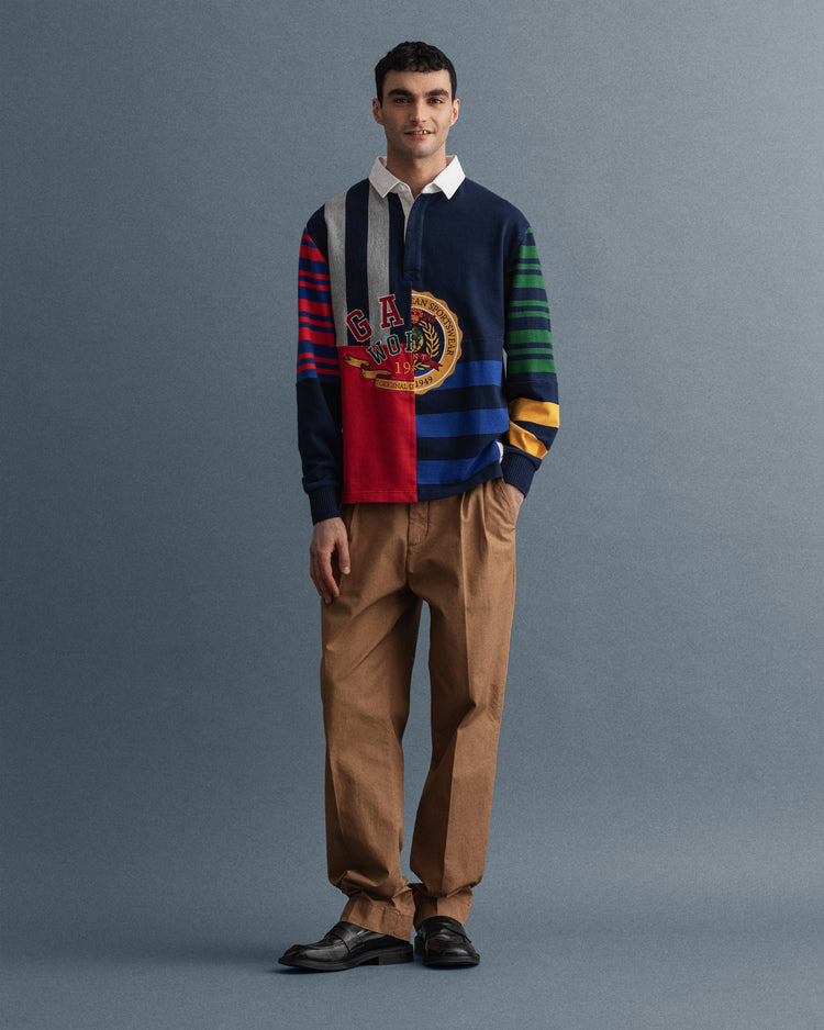 Męska koszulka rugby z motywem World Crest Mixed