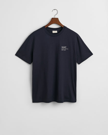 T-shirt męski z nadrukiem i okrągłym kołnierzykiem regular fit