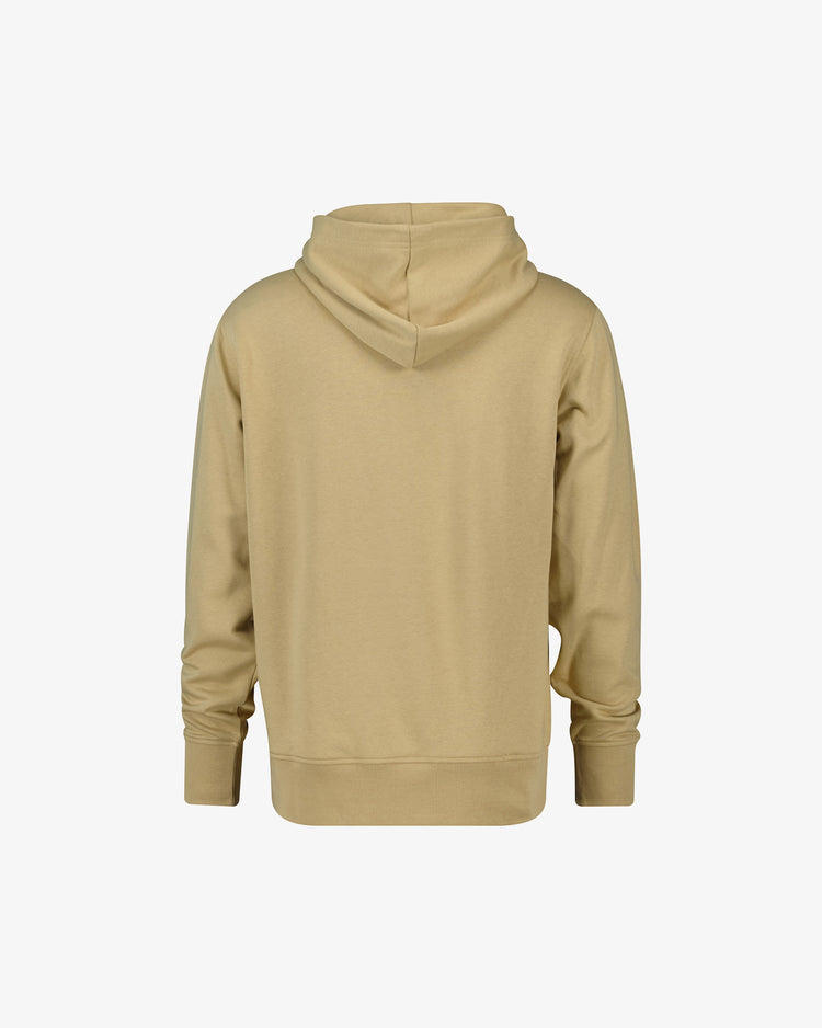Bluza męska z kapturem z nadrukiem regular fit beżowa